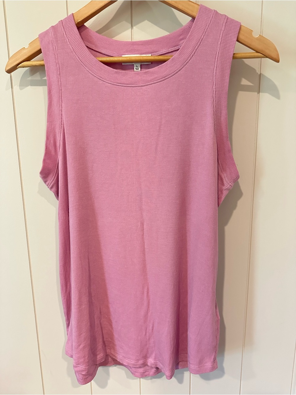 Another Love Women’s Ribbed Tank Top Size Large Pink‑Purple Sleeveless Knit